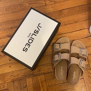 LAST DAY LISTED! J/Slides Roget nubuck suede sand slides